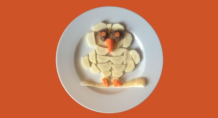 Eule aus Pastinaken, Karotten, Maronen. (c) Mjamjams.com